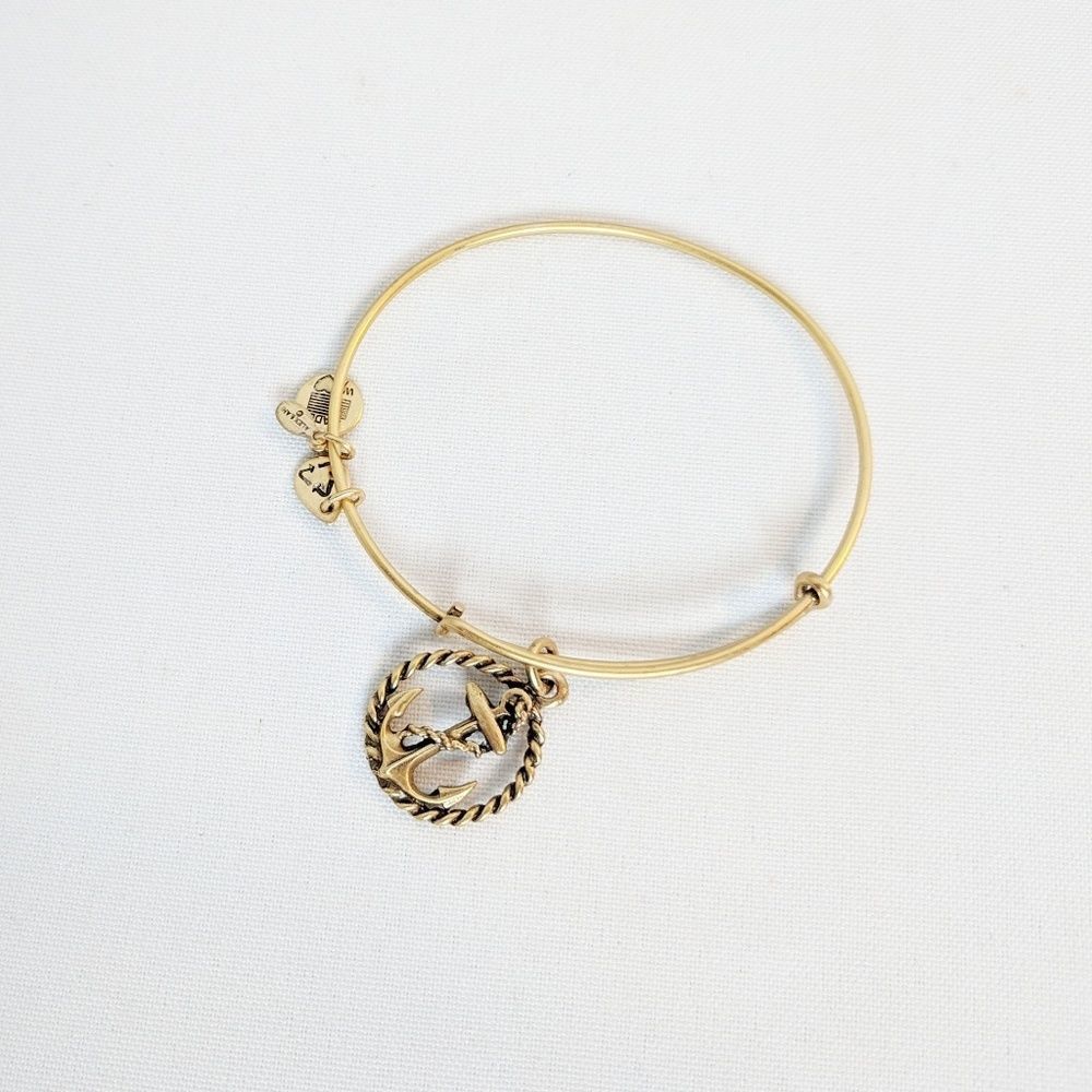 Alex and Ani Gold Anchor Charm Bracelet